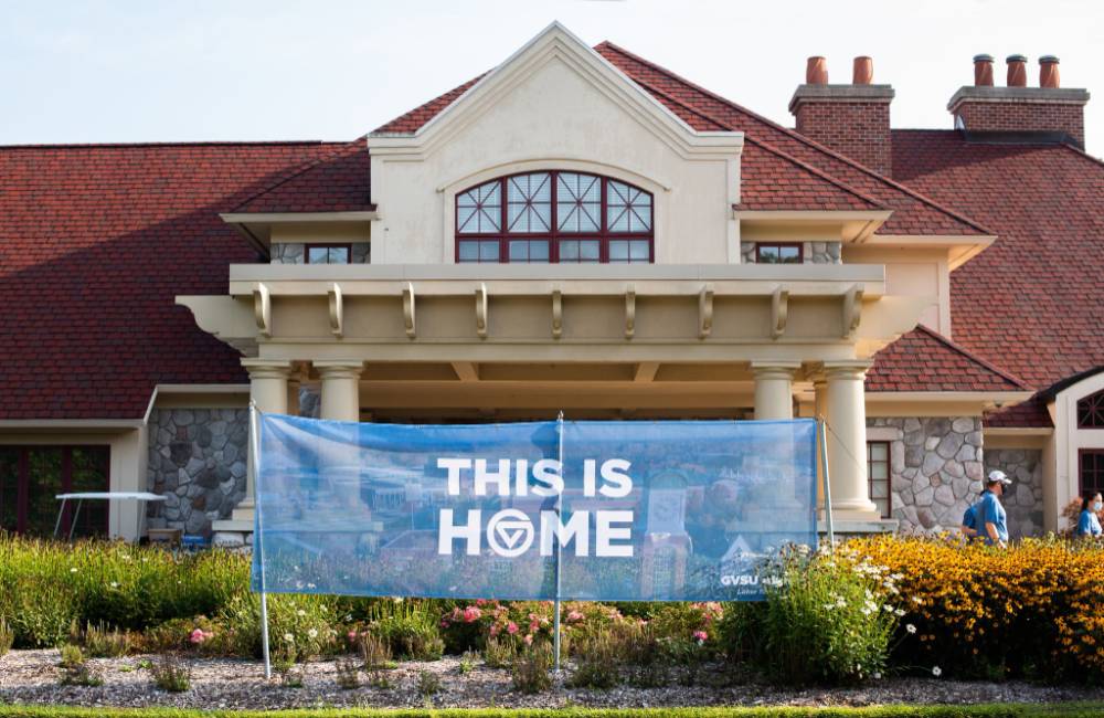 This is Home banner in front of alumni house